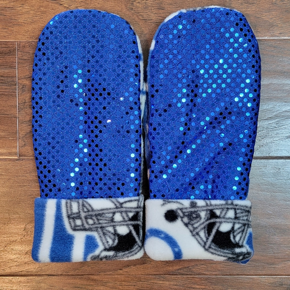 Indianapolis Colts NFL Football Sparkle Sequin Women's Fleece Winter Mittens